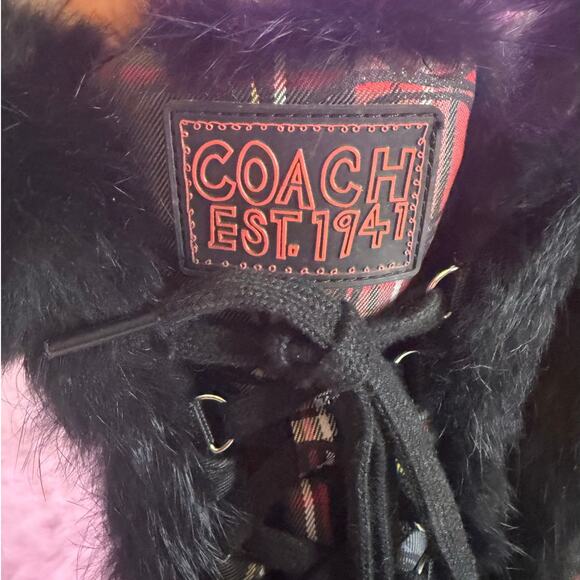 COACH Poppy Jennie Red Plaid Boot 6.5B - Picture 7 of 9